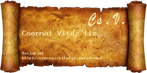 Csernai Vitális névjegykártya